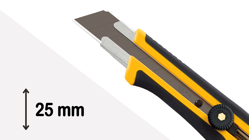 Noże z ostrzem segmentowym o szerokości 25 mm